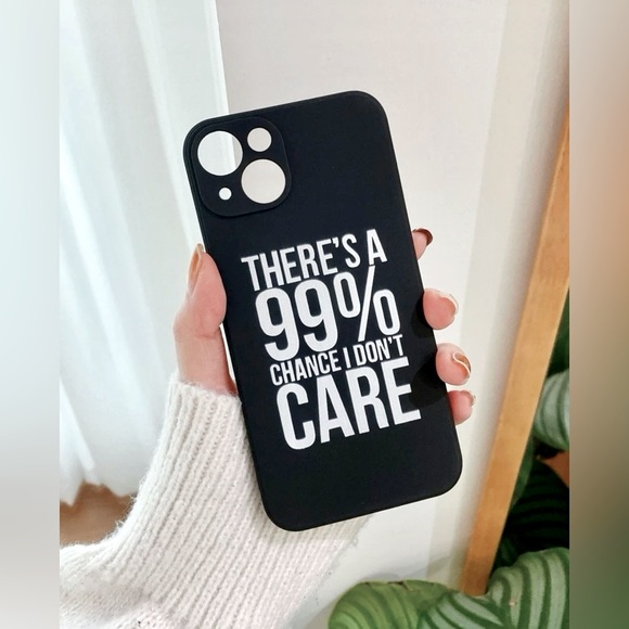 NWT iPhone 13ProMax Snarky Humor Black Rubber Case w/White Writing - Picture 2 of 5